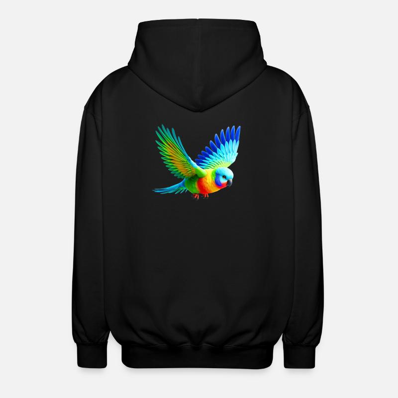 Perruche arc-en-ciel (03) - Veste à capuche unisexe - noir