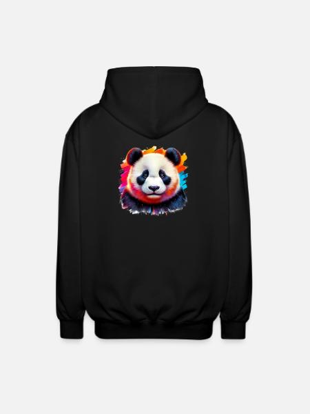 Panda - Unisex Kapuzenjacke - Schwarz