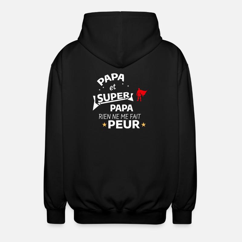 Super Papa et Hero Superpapa - Veste à capuche unisexe - noir