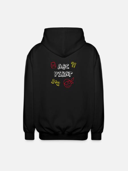 ABC Pirate School Enrollation School Comic Kids Celebration - Veste à capuche unisexe - noir