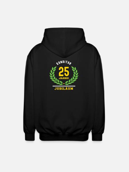 Konditorjubilæum 25 år 25 års jubilæum - Unisex hættejakke. - sort