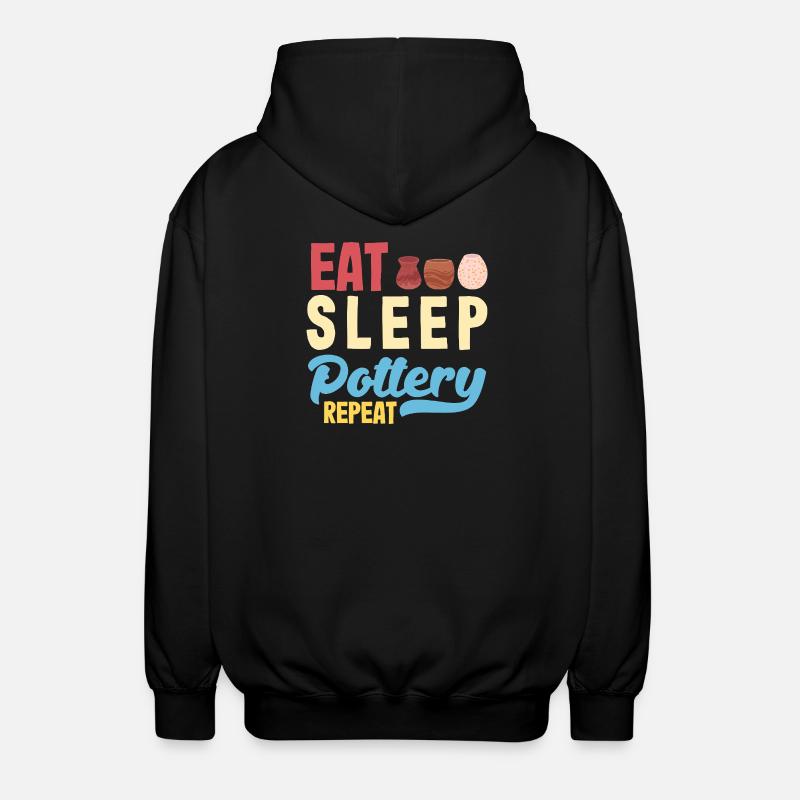 Manger Dormir Poterie Répéter - Veste à capuche unisexe - noir