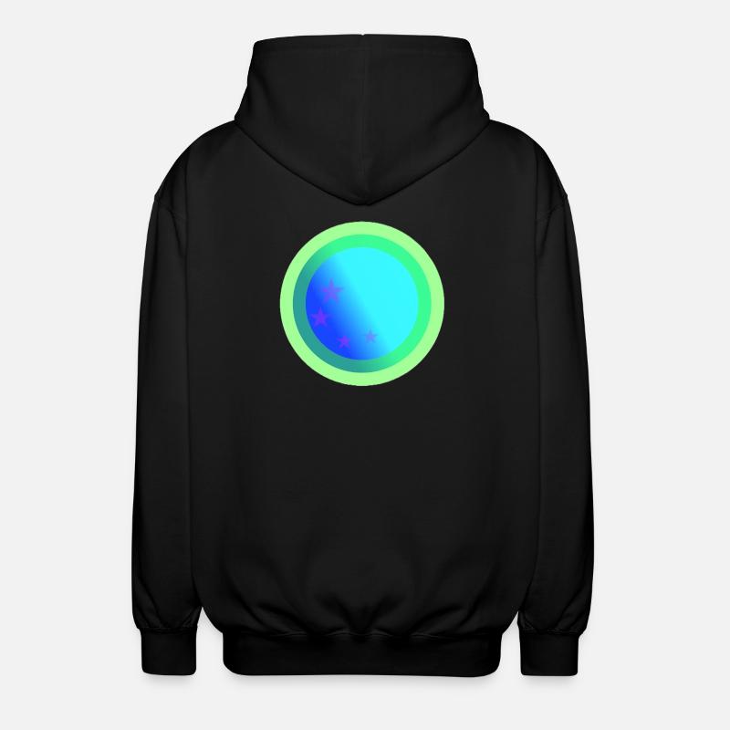 Celestial Blue Constellation Design - Unisex Hooded Jacket - black