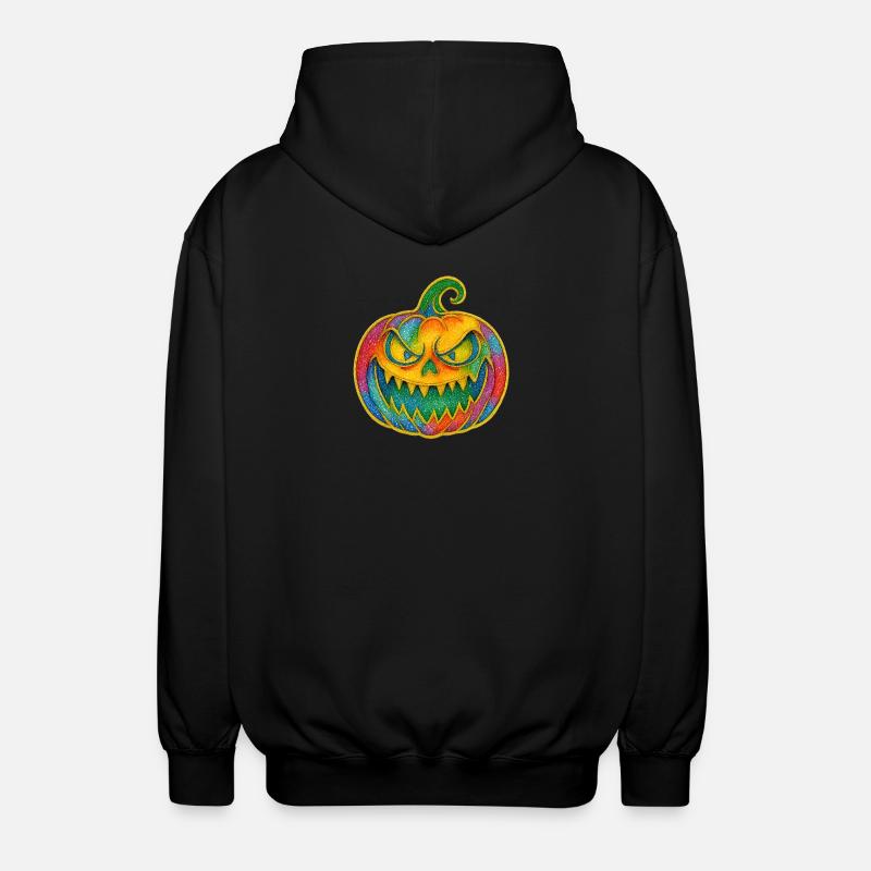 Sourire de citrouille arc-en-ciel - Veste à capuche unisexe - noir