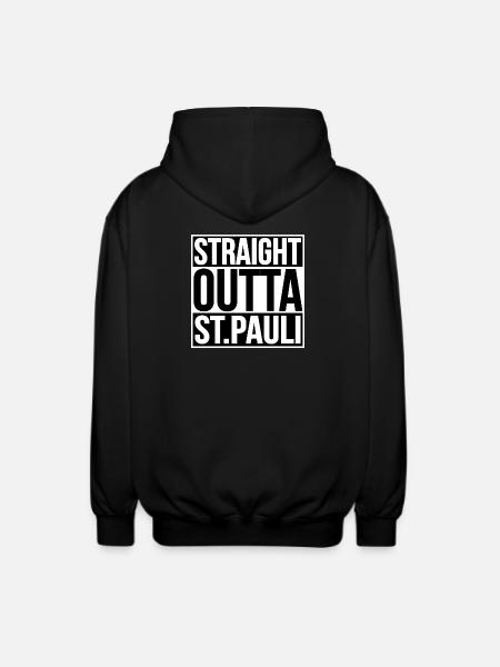 Straight Outta St Pauli HAMBURG - Unisex Hooded Jacket - black