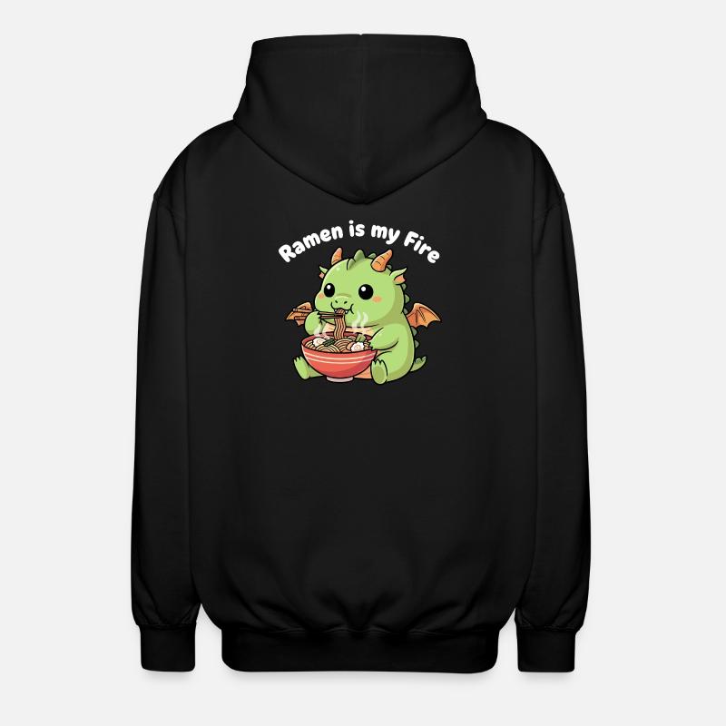 Ramenfeuer Drache – Noodles with Fire - Unisex Hooded Jacket - black