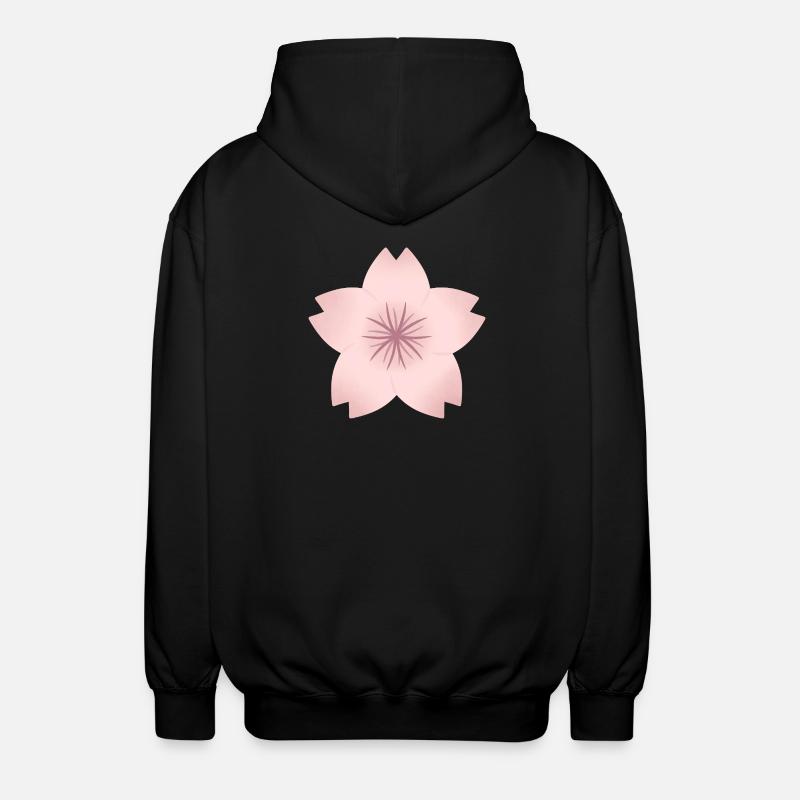 Blush Cherry Bloom - Unisex Hooded Jacket - black