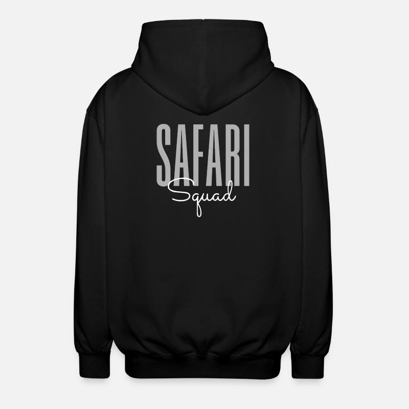 Safari Squad – Abenteuer-Wildtierreise-Entdecker - Unisex Kapuzenjacke - Schwarz
