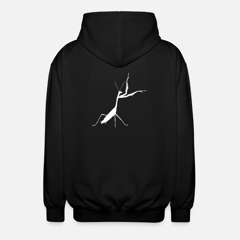 Gottesanbeterin weiss - Unisex Kapuzenjacke - Schwarz