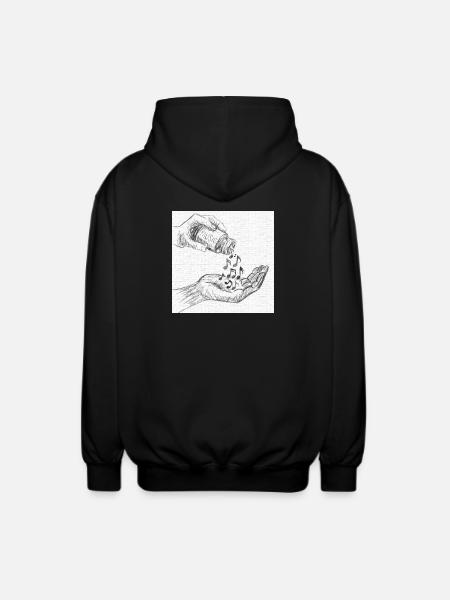 Music is my medicine - Unisex Hooded Jacket - black