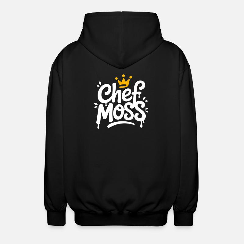 Chef Moss Crown Logo - Unisex Hooded Jacket - black