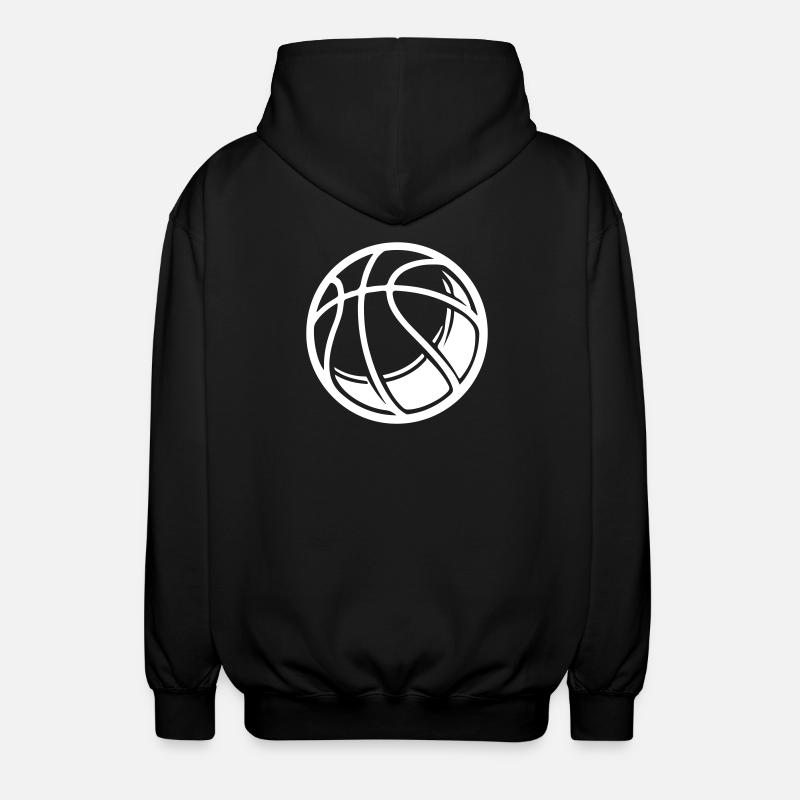 Ballon de basket-ball - Veste à capuche unisexe - noir