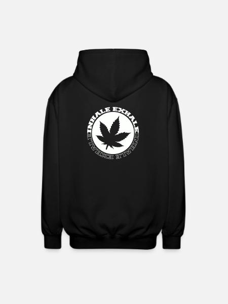 Cannabis Blatt Rundlogo - Unisex Kapuzenjacke - Schwarz