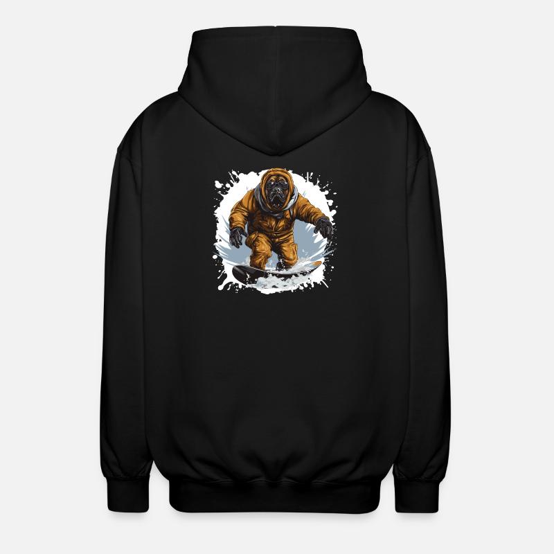 Mastiff Hund Snowboard - Unisex Kapuzenjacke - Schwarz
