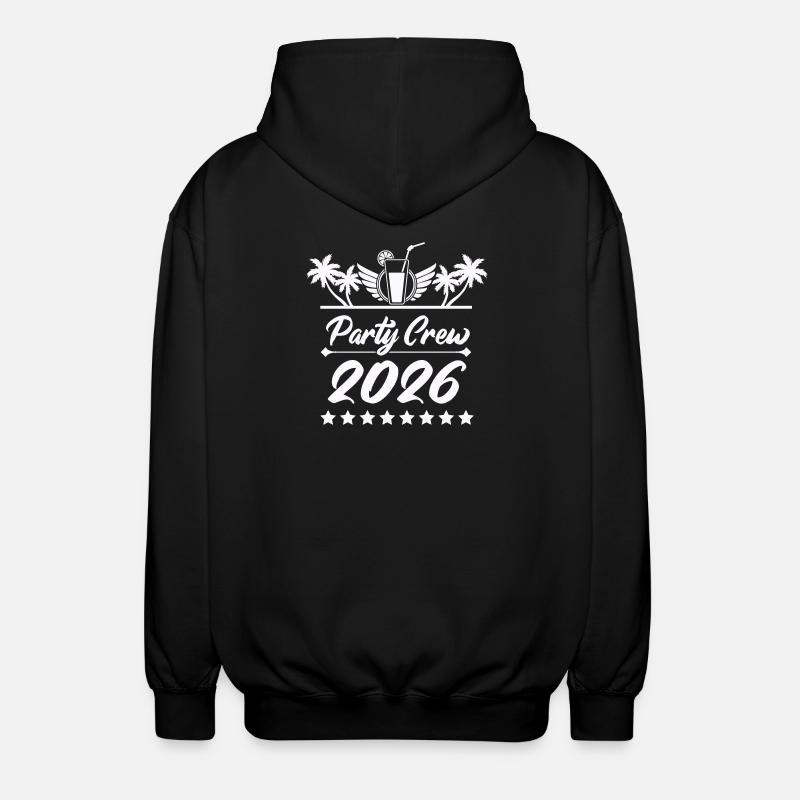 Party Crew 2026 Palm Trees - Unisex Hooded Jacket - black