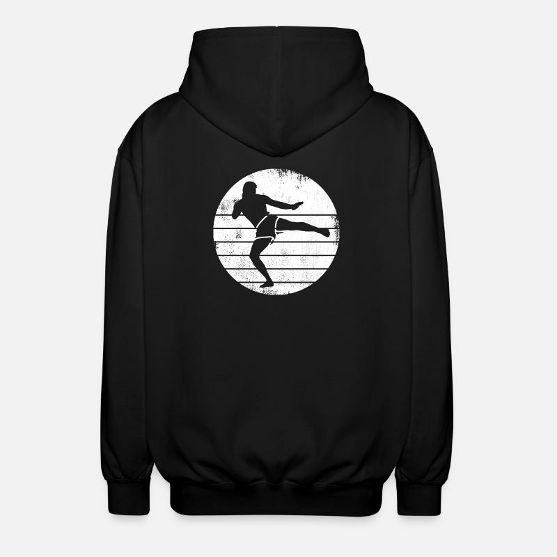 Disegno del kickboxer - Felpa unisex con cappuccio - nero