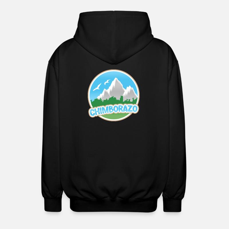 Berg Chimborazo - Unisex Kapuzenjacke - Schwarz