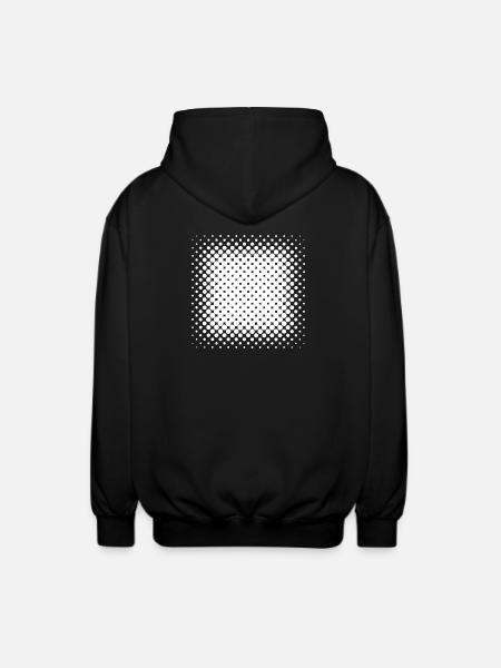 Radiales Halbtonquadrat - Unisex Kapuzenjacke - Schwarz