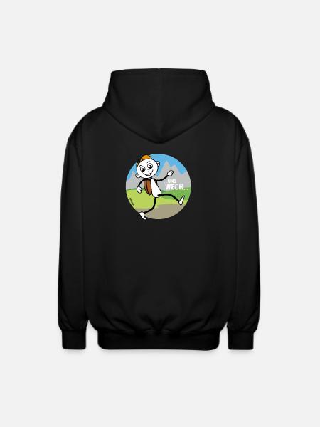 Wander Figur verabschiedet sich. - Unisex Kapuzenjacke - Schwarz