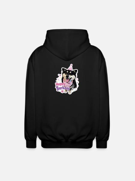 Happy Barkday Finnish Lapphund - Unisex Hooded Jacket - black