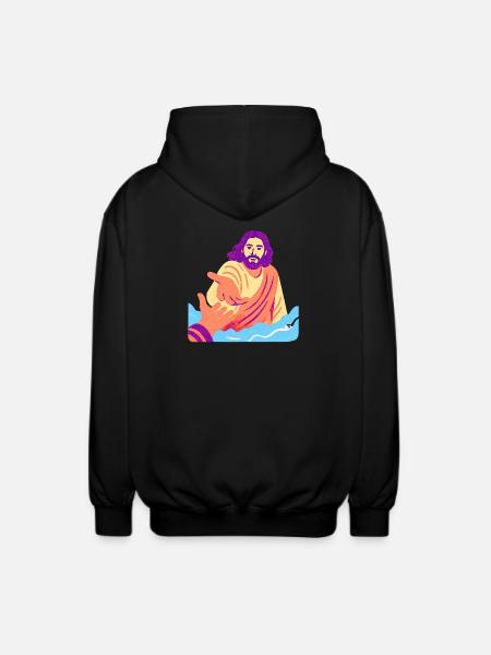 Jesus - Retro Pop Art - Unisex Hooded Jacket - black
