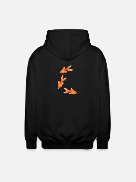 Poissons rouges - Unisex Hooded Jacket - black