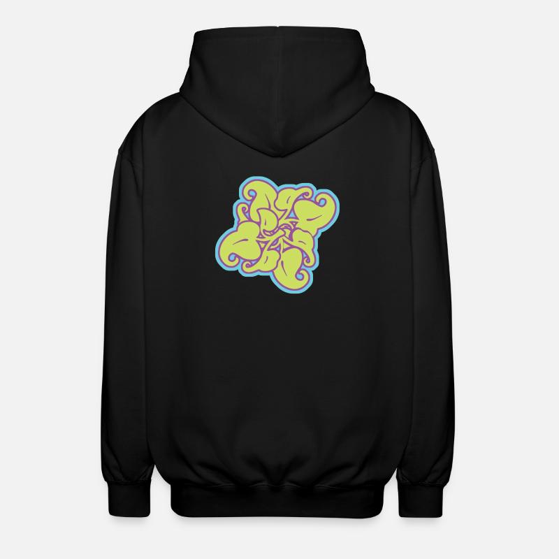 Mandala Artic Pattern in Lime - Unisex Hooded Jacket - black