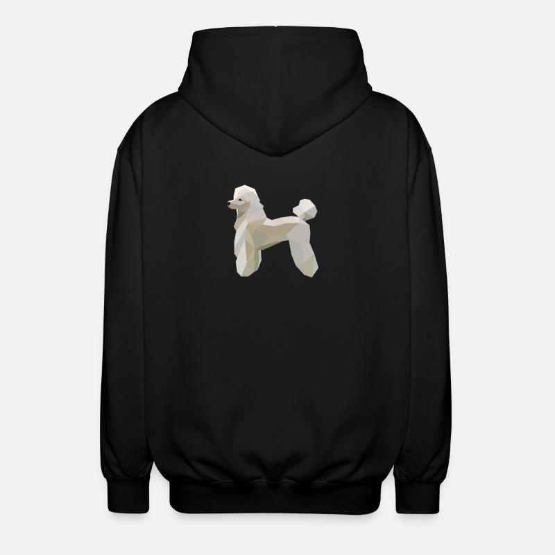 Low-Poly Pudel Hund - Unisex Kapuzenjacke - Schwarz