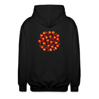 Verrückte Totenköpfe / Crazy Halloween Skulls - Unisex Hooded Jacket - black - Back - AI Model Male 185 light (185cm)