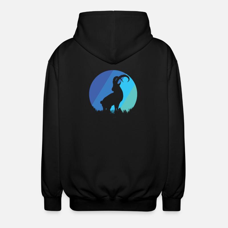Steinbock - Unisex Kapuzenjacke - Schwarz
