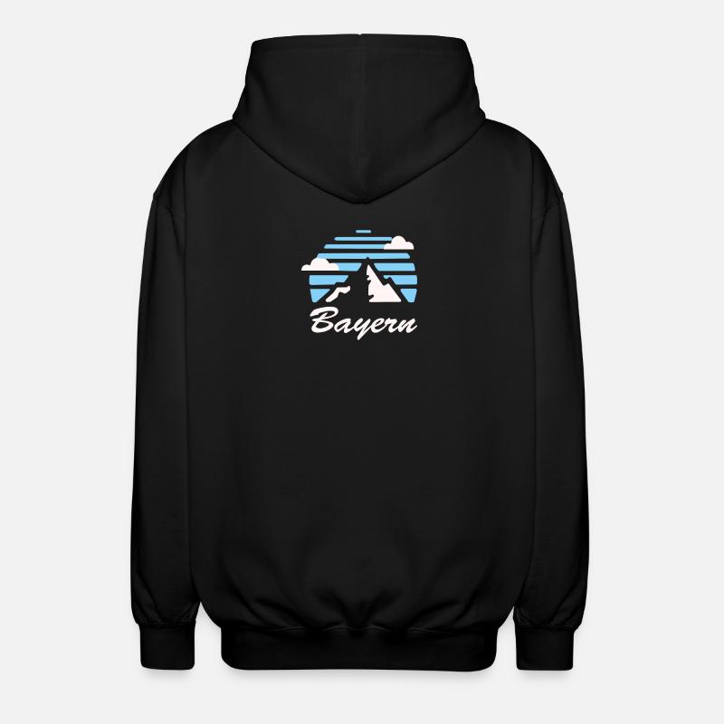 Bayern, Berge, , Geschenk - Unisex Kapuzenjacke - Schwarz