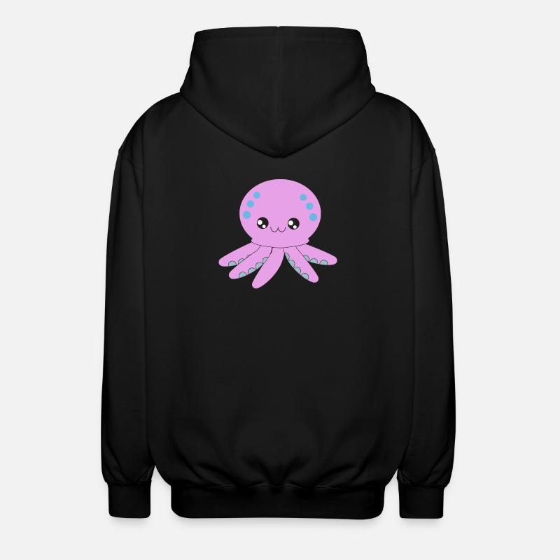 Octopus, octopus, tentacle, underwater - Unisex Hooded Jacket - black