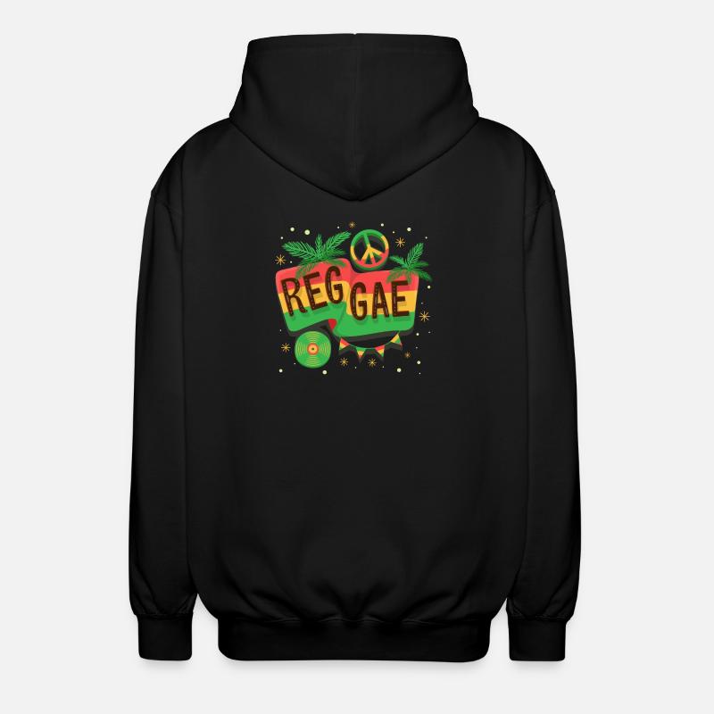 Ambiance arc-en-ciel du drapeau reggae - Veste à capuche unisexe - noir