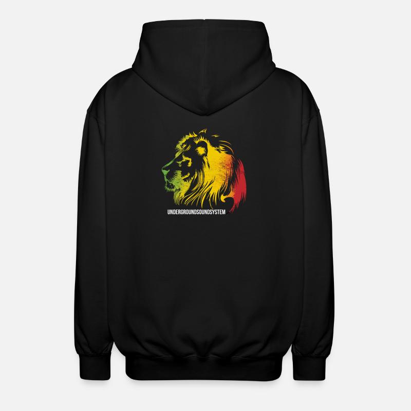Lion en coupe rastafari - Veste à capuche unisexe - noir