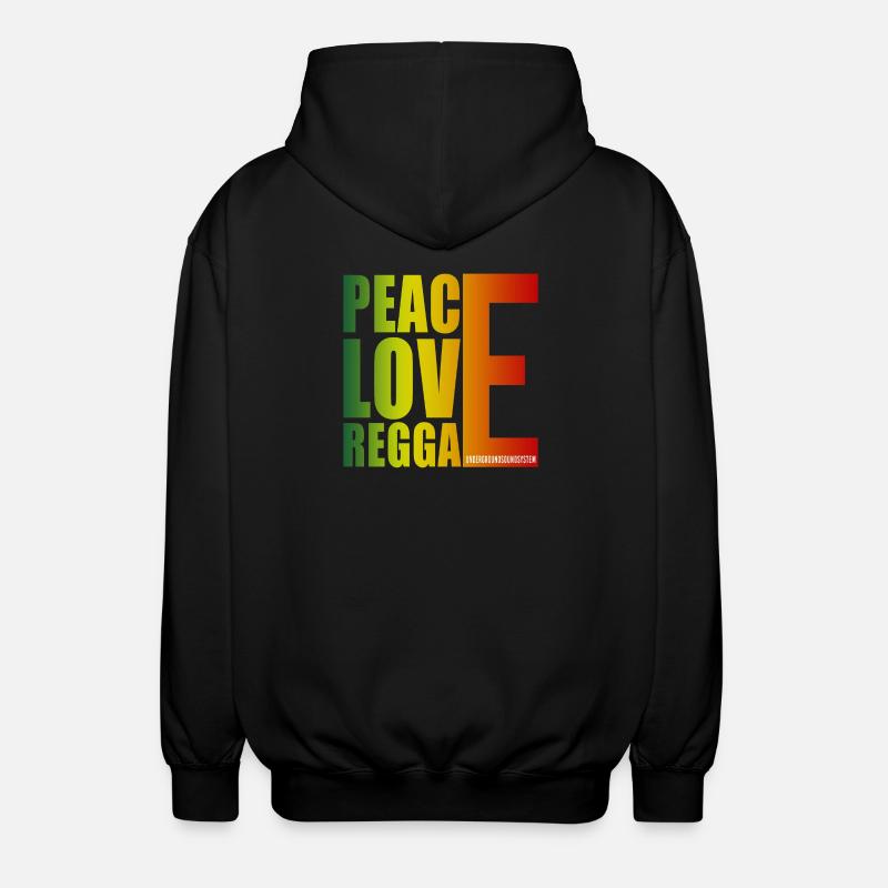Peace Love Reggae Gradient - Unisex Hooded Jacket - black