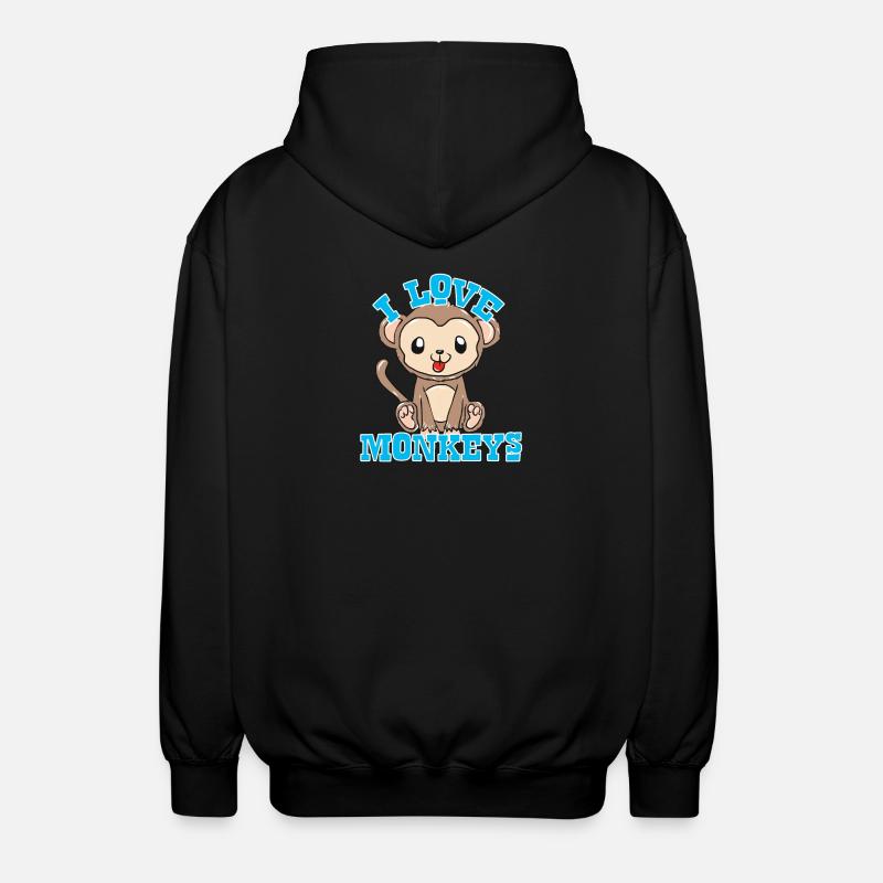 Affen - Unisex Kapuzenjacke - Schwarz