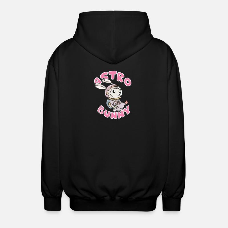 Astronaut Hase - Unisex Kapuzenjacke - Schwarz