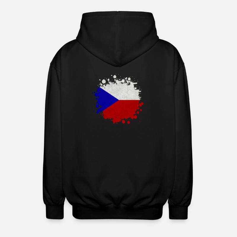 Tschechien Klecks / Geschenk Prag Flagge - Unisex Kapuzenjacke - Schwarz