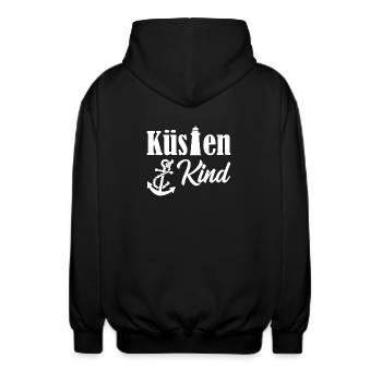 Küstenkind Anker Leuchtturm Meer Maritim Geschenk - Unisex Kapuzenjacke - Schwarz - Hinten - AI Model Male 185 light (185cm)