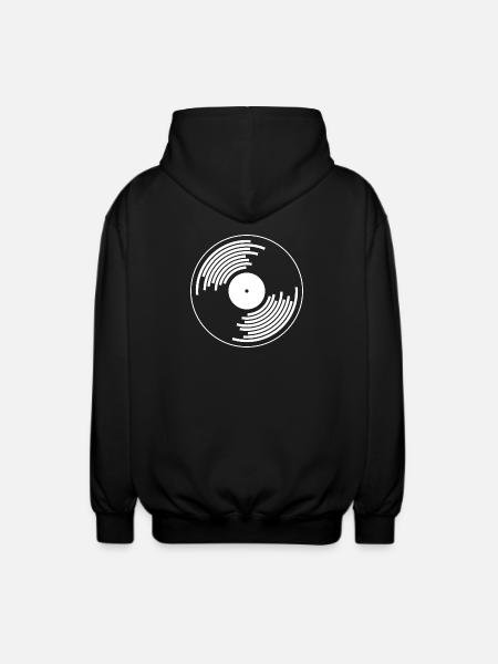 vinyl plader vinyl plade hip hop tape dj deejay - Unisex hættejakke. - sort