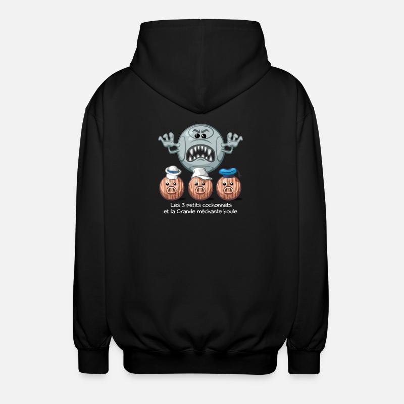 Les 3 petits cochonnets - Unisex Kapuzenjacke - Schwarz