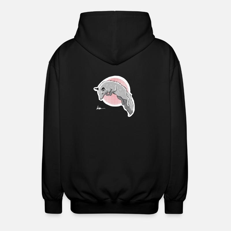 Jagd Schneefuchs - Unisex Kapuzenjacke - Schwarz