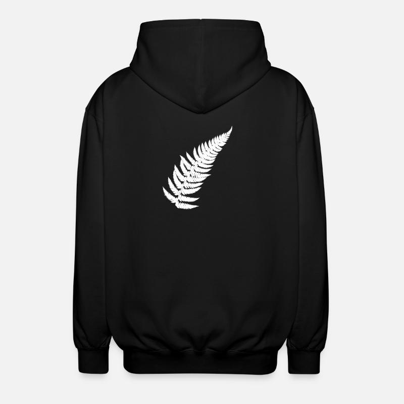 Kontrastierende Farnfeder - Unisex Kapuzenjacke - Schwarz