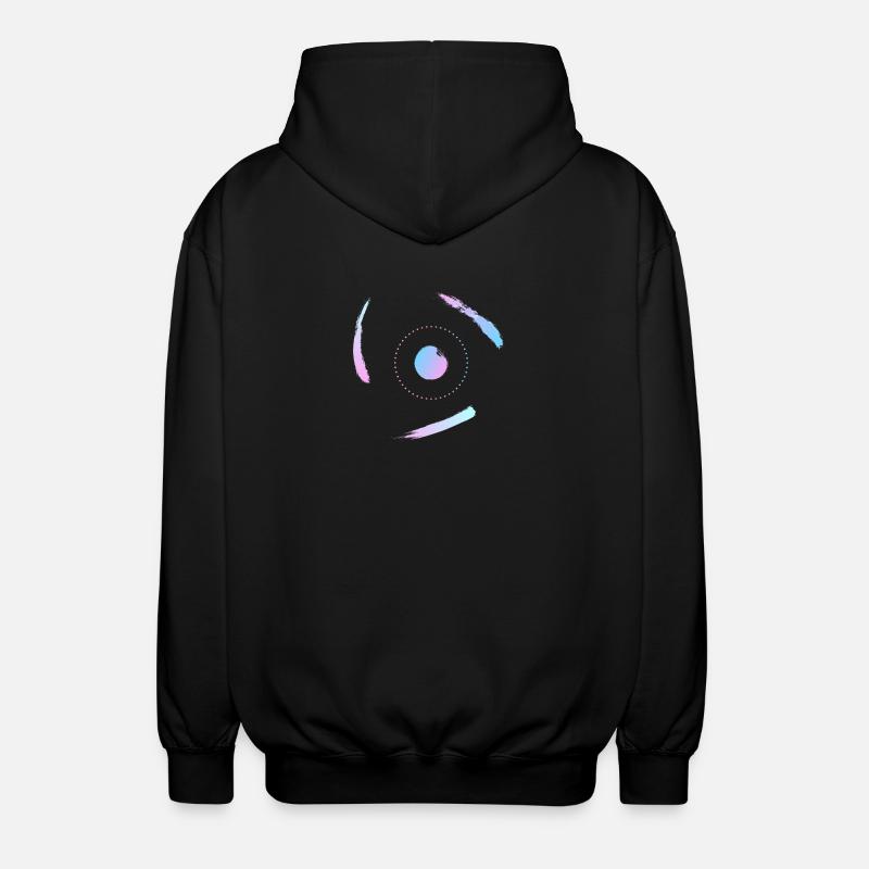 Electrons orbiting the atom - Unisex Hooded Jacket - black