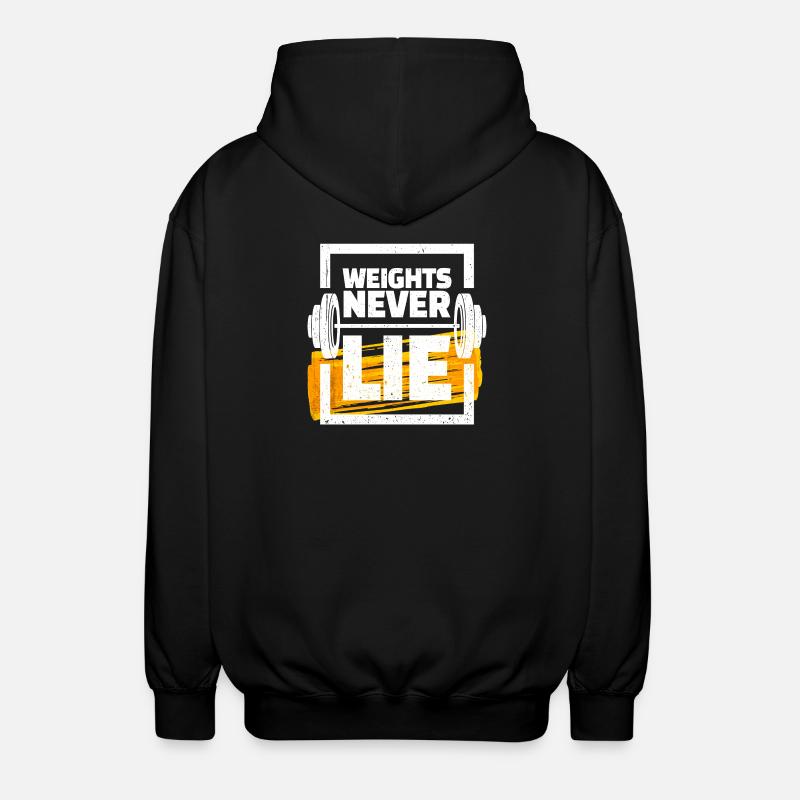 Weights dumbbell training gym bodybuilding - Unisex Hooded Jacket - black