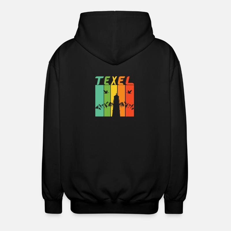 Texel lighthouse design / gift - Unisex Hooded Jacket - black