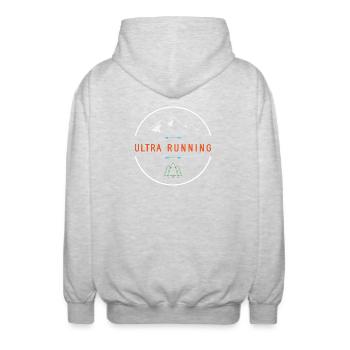 Ultra Running - Unisex Hooded Jacket - light heather grey - Back - AI Model Male 185 light (185cm)