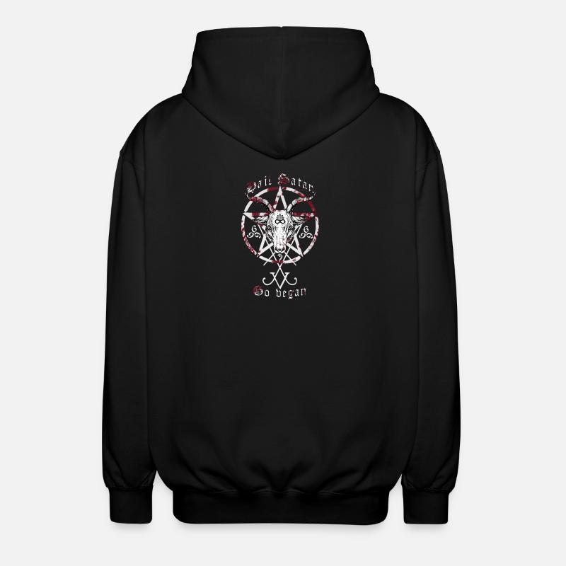 hail satan | go vegan - Unisex Hooded Jacket - black