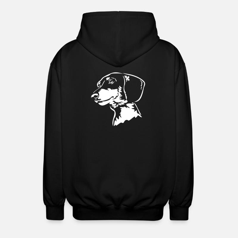Dachshund head "Black Edition" - Unisex Hooded Jacket - black