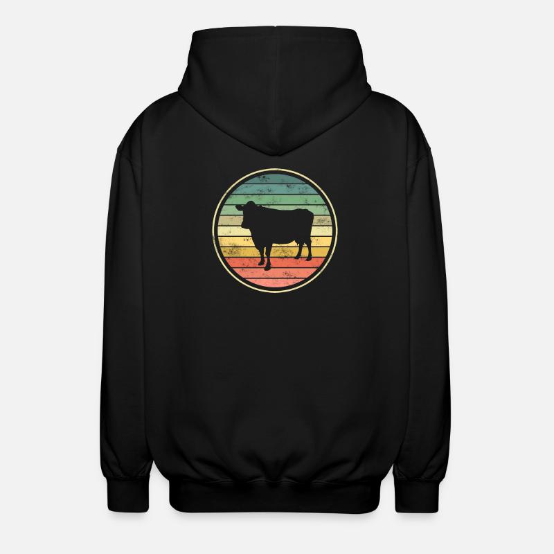 Kuh Kühe - Unisex Kapuzenjacke - Schwarz